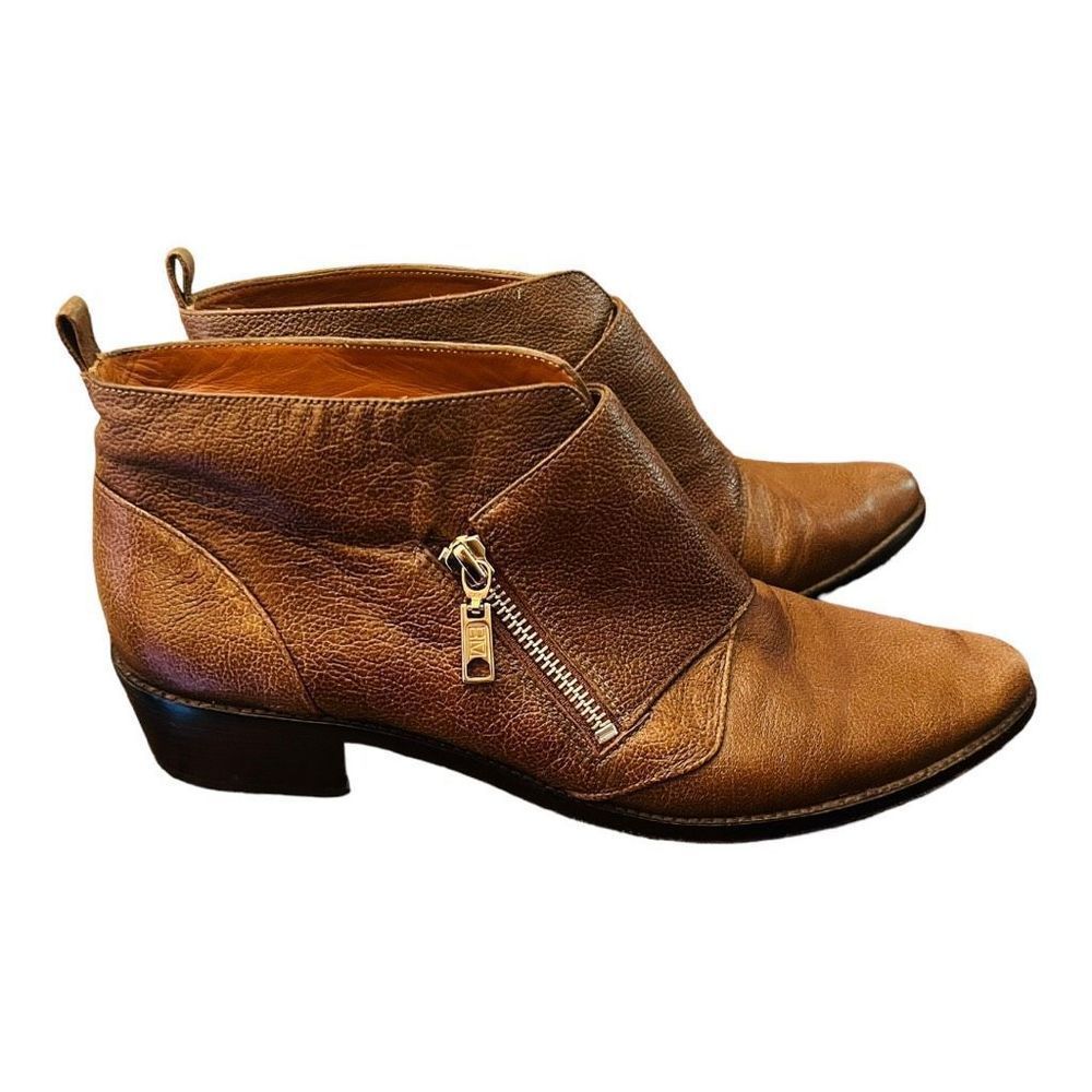 Rebecca Minkoff Boots Brown Zip Soft Leather Ankle Bootie Size US 10 designer